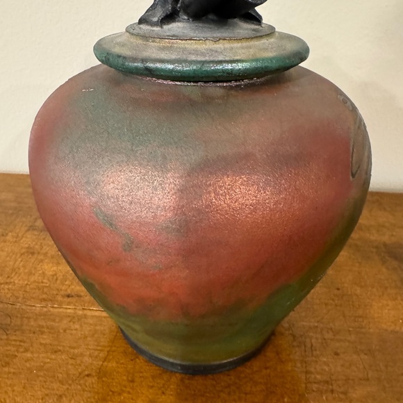 Signed Larged Raku Dream Jar Wishing pot - john okson melkonian - Picture 6 of 12